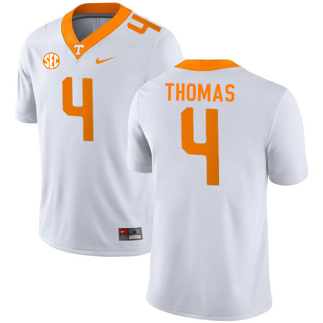 Men #4 Jourdan Thomas Tennessee Volunteers College Football Jerseys Stitched-White